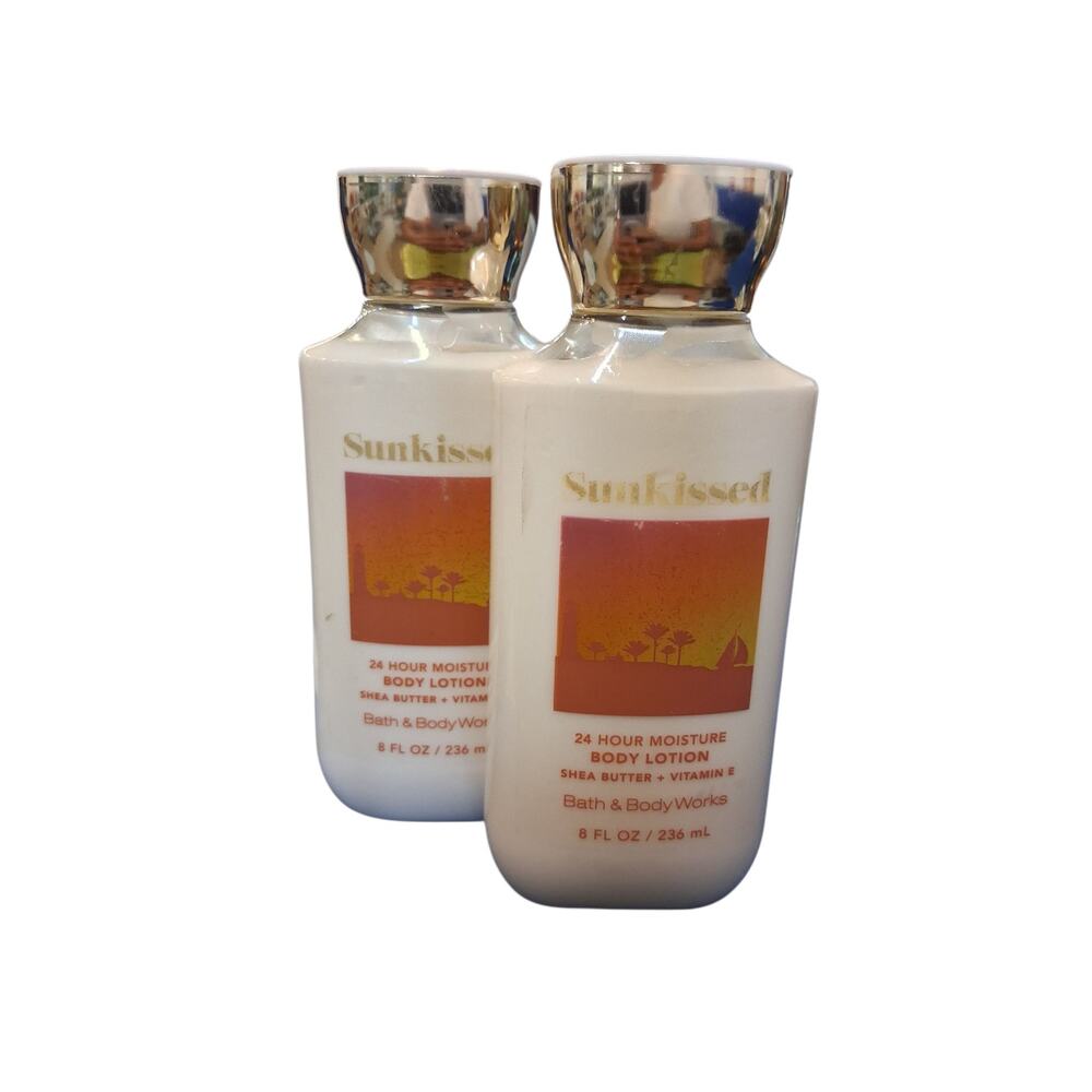 Bath & Body Works 2pcs Rare Discontinued Sunkissed 24 Hour Moisture Body Lotion